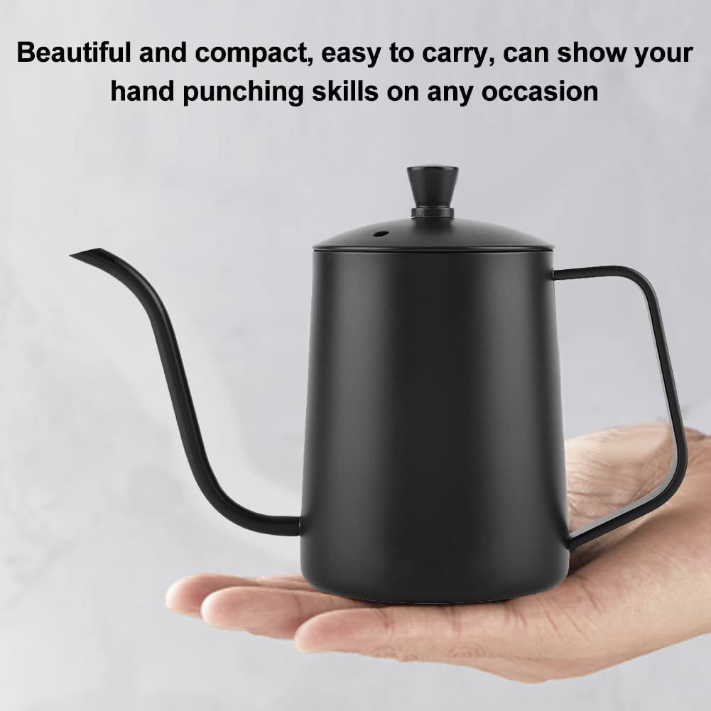 Bewinner 550ml Stainless Steel Gooseneck Coffee Kettle with Lid - Precision Pour Over Coffee Maker for Stovetop, Home Kitchen & Coffee Shops - Ideal for Pour Over, French Press & Tea Brewing