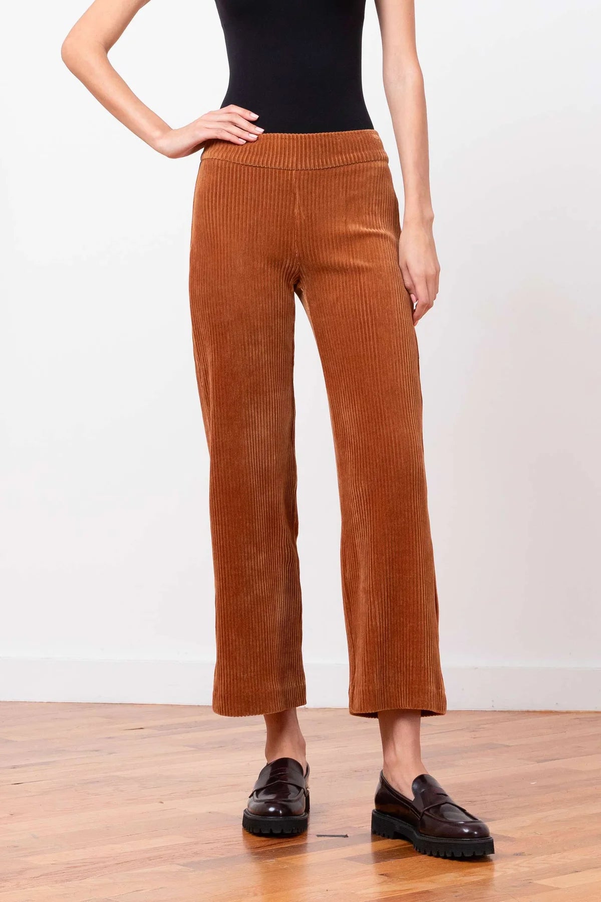 Alex Corduroy Pants for Men - Comfortable Slim Fit Corduroy Trousers in Cognac Brown | Casual Wear, Office, Fall & Winter Fashion