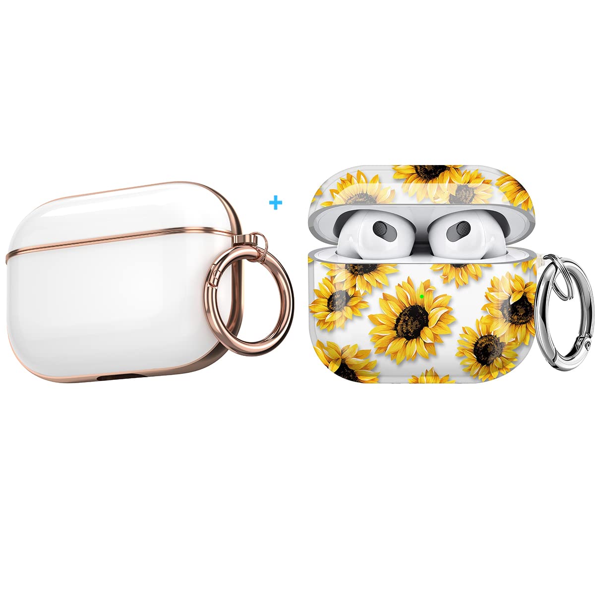 Floral AirPod 3 & Pro Case with Keychain - Soft Protective Cover for Women & Men - Perfect for Travel & Daily Use