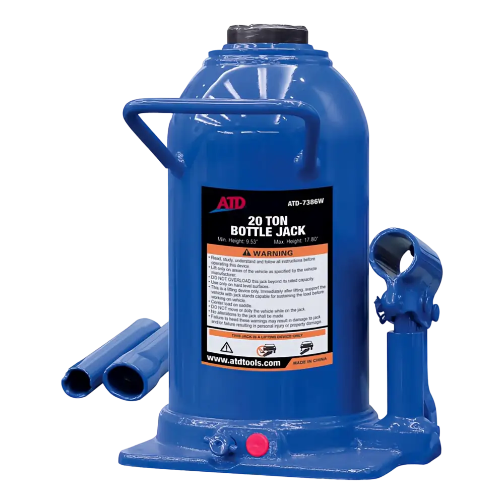 20 Ton Hydraulic Bottle Jack - Heavy Duty Side Pump Car Jack for Trucks, SUVs & Trailers - ATD 7386W - Ideal for Auto Repair, Emergency Roadside Assistance & Garage Use