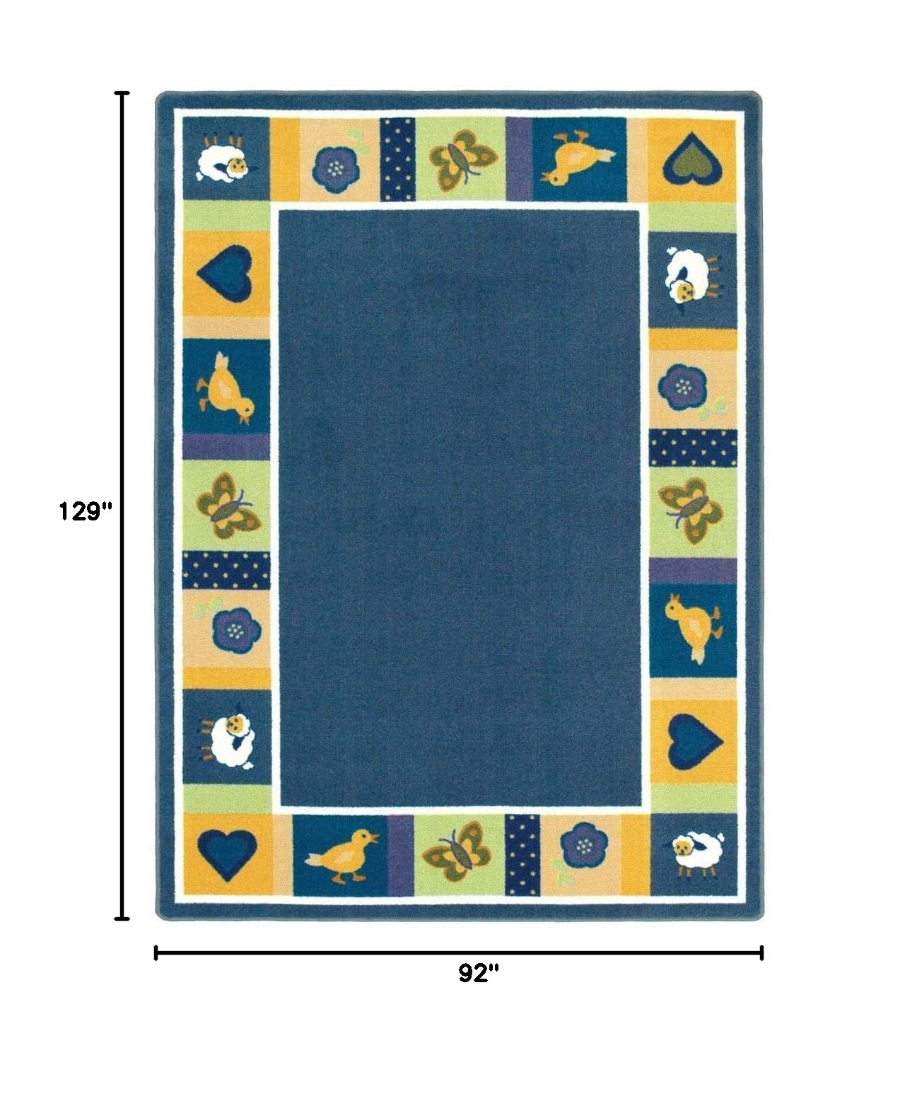 Just for Kids Baby Bold Kids Rug - Soft Non-Slip Oval Area Rug 7'8