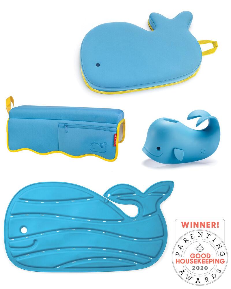 Skip Hop Moby Bathtime Essentials - Baby Bath Toy Set with Water Scoop & Spout Cover - Fun & Safe Bath Time for Toddlers & Infants - Perfect for Splash Play & Learning in Tub