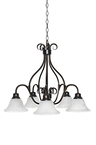 Maxim Pacific 5-Light Traditional Chandelier - Flush Mount Ceiling Light Fixture for Dining Room, Bedroom & Living Room - Elegant Lighting Solution for Home Decor