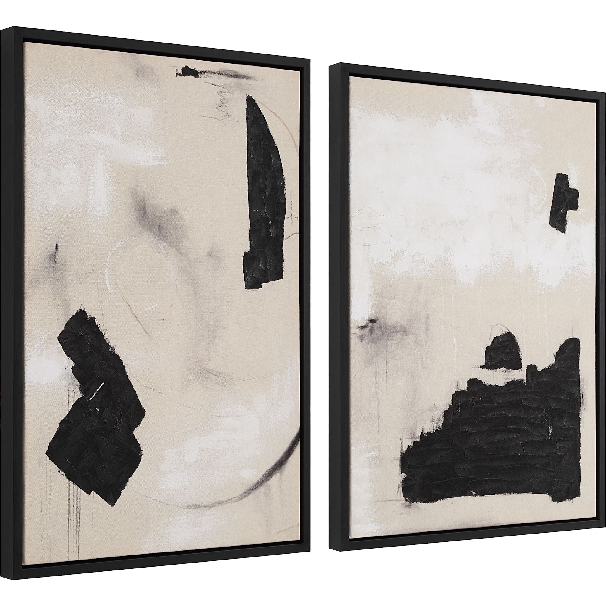 Asian Wall Art Set of 2 - 36x24 Inch Framed Canvas Prints - Oriental Home Decor for Living Room, Bedroom & Office