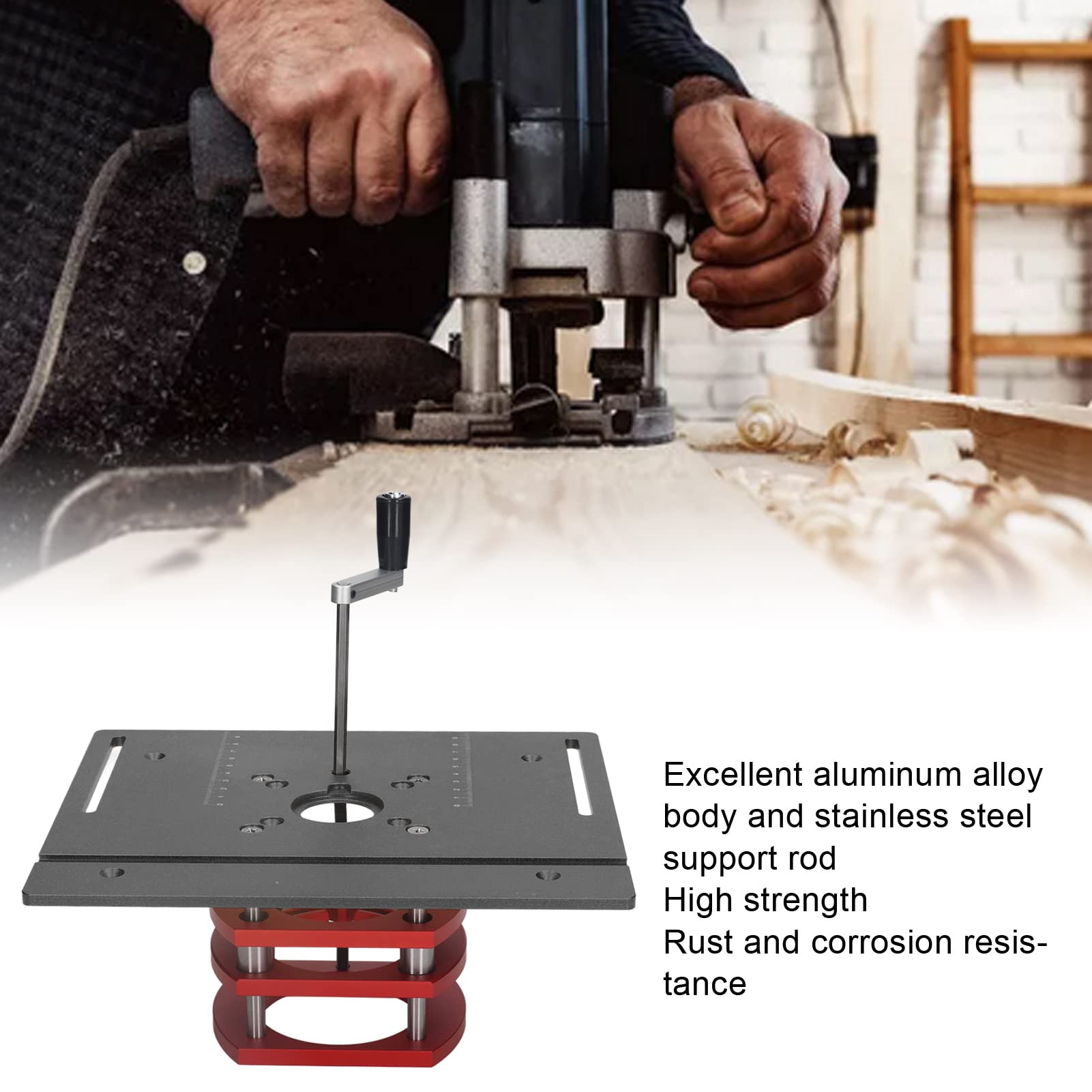 High Precision Router System Kit - Manual Lifting Router Table with Saw Insert Base Plate for Woodworking, Slotting & Trimming | Perfect for DIY Projects, Cabinet Making & Small Wood Crafts