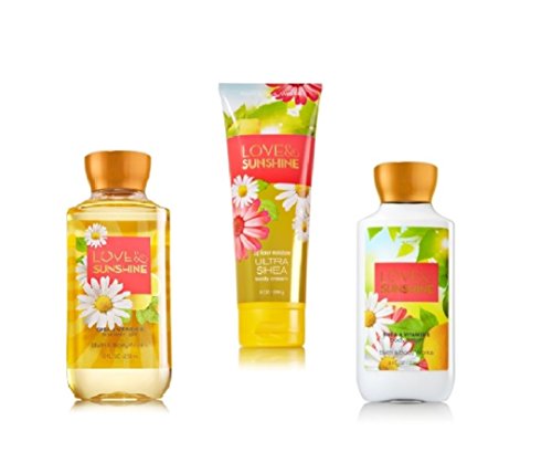 Bath & Body Works Love & Sunshine Gift Set - Ultra Shea Body Cream, Body Lotion & Shower Gel | Signature Collection | Perfect for Self-Care, Spa Day & Gifts