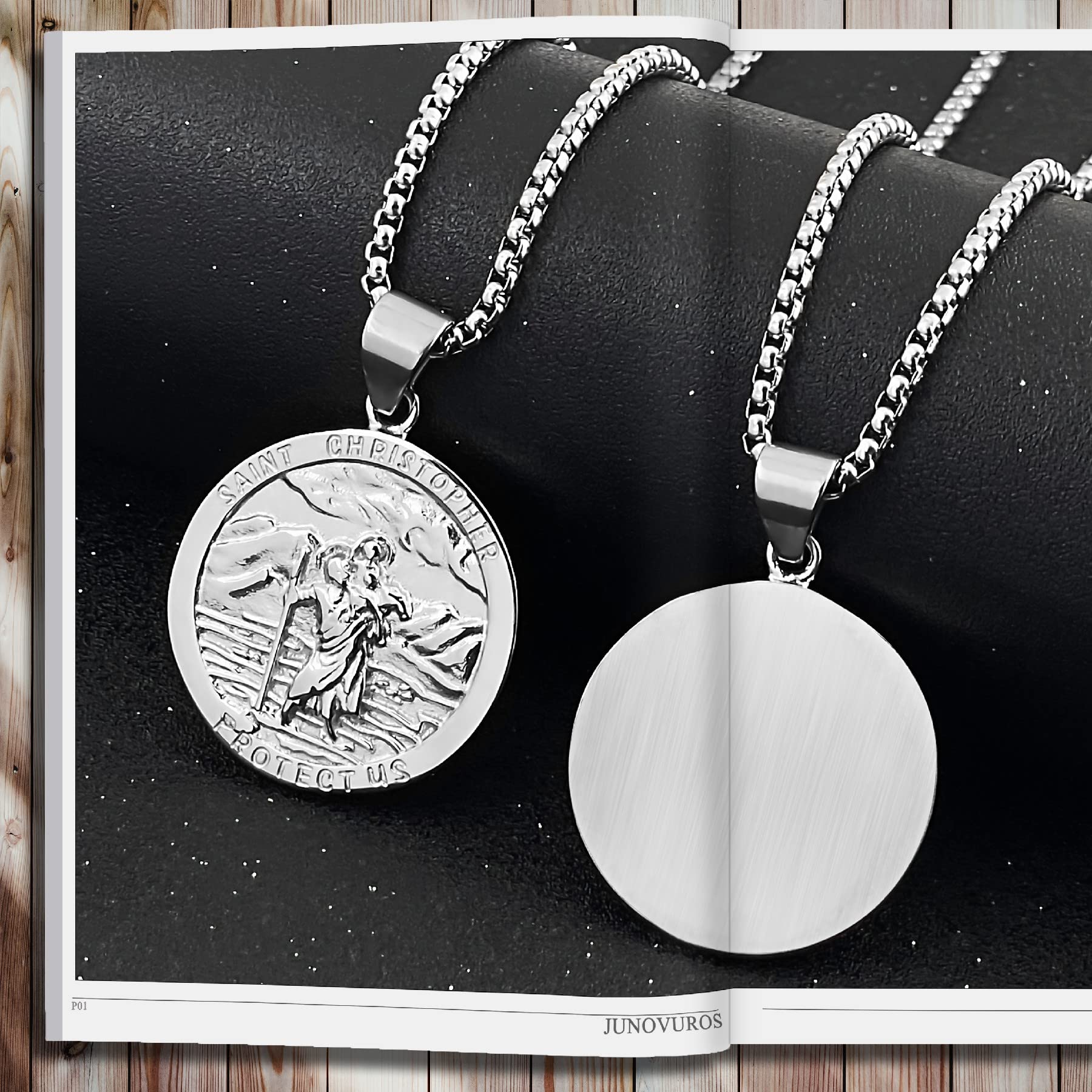 St. Christopher Pendant Necklace for Men & Women - Religious Jewelry Gift for Protection & Travel Safety