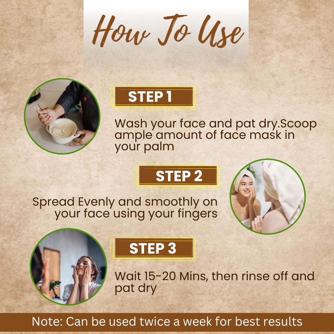 Veda Harvest Multani Mitti Clay Face Mask, 100g | Natural Acne Treatment for Men & Women | Removes Blackheads, Pigmentation | Chemical-Free Ayurvedic Skincare | Perfect for Daily Glow & Detox Routine | Home Spa & Self-Care Essential