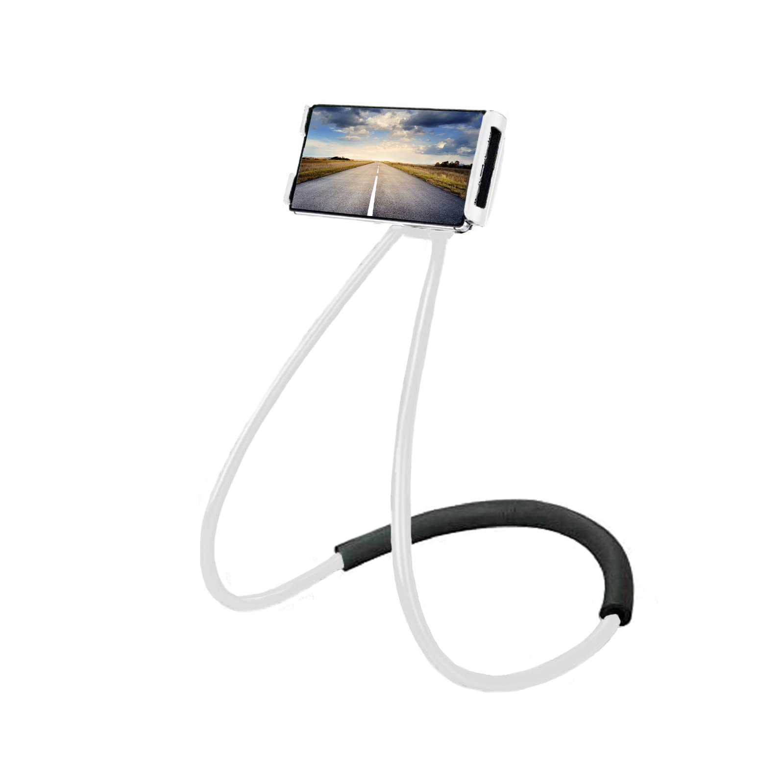 Chapter Seven Universal Smartphone Stand - Adjustable Neck Phone Holder, Flexible & Rotatable Lazy Bracket for Hands-Free Viewing (White) - Perfect for Cooking, Working, Reading & Watching Videos