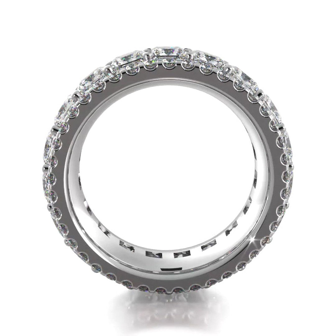 3.23 Carat Princess & Round Cut Diamond Eternity Wedding Band Ring for Women - Perfect for Engagement, Anniversary & Bridal Jewelry Gifts