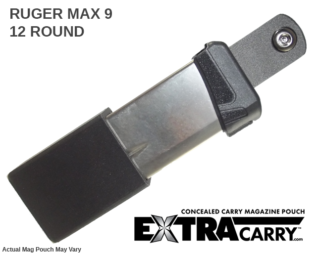 Ruger MAX 9 9mm 12 Round Magazine Pouch - Tactical Concealed Carry Holster for Pistol Accessories & Range Shooting Gear
