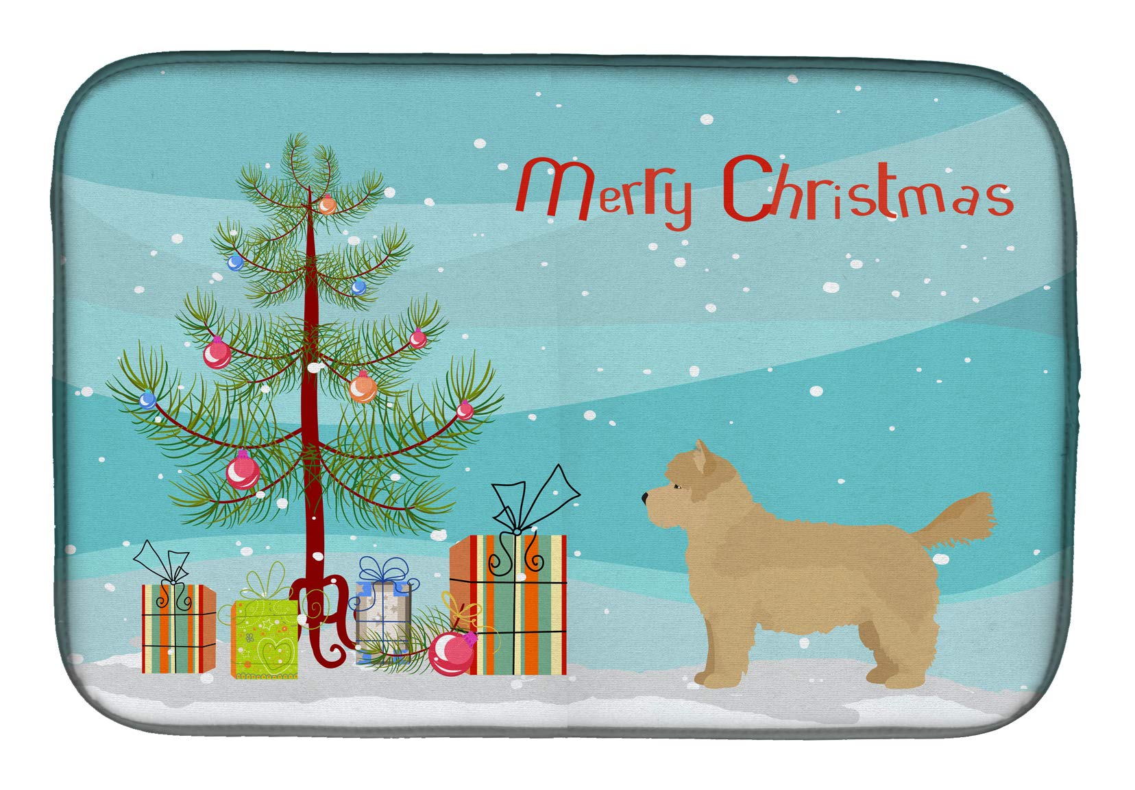 Westiepoo Christmas Tree Dish Drying Mat - Absorbent Kitchen Counter Mat for Dishes | 14x21 Inch Multicolor Holiday Decor | Perfect for Holiday Kitchen Countertop Drainage & Festive Decor