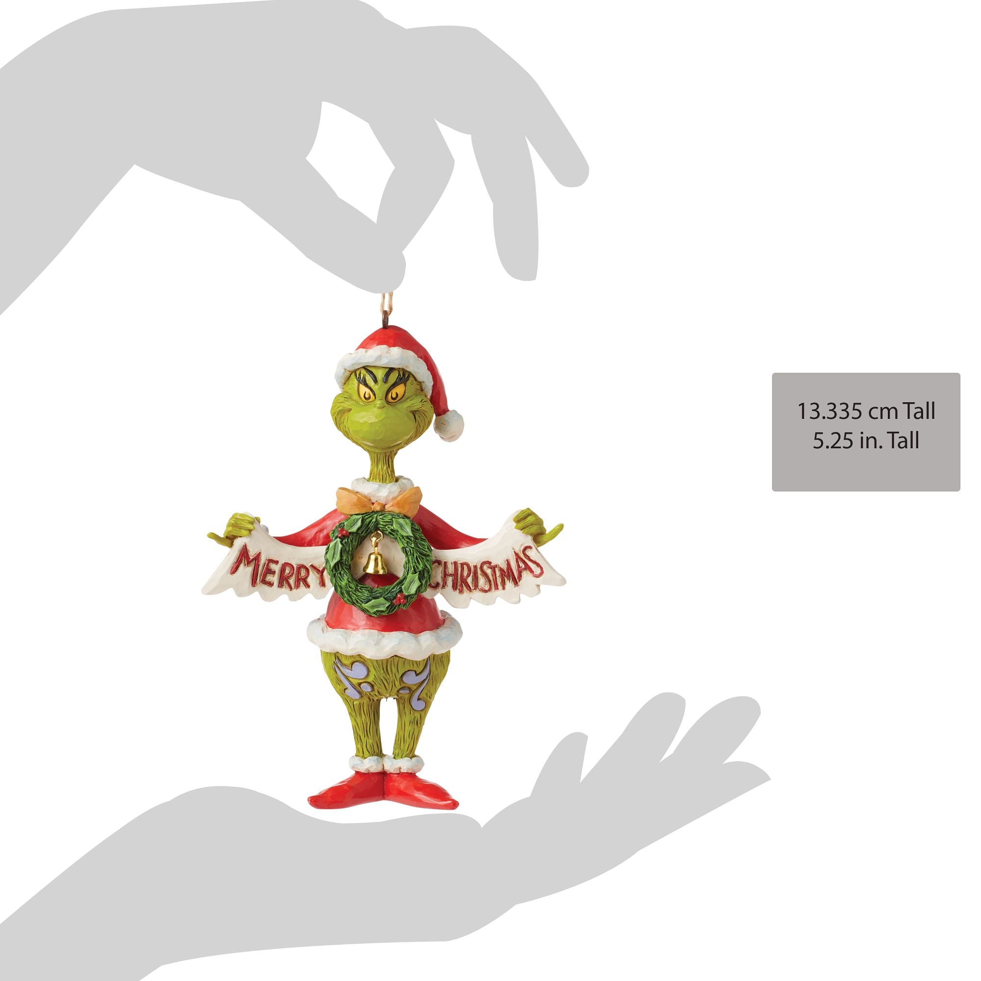 Grinch Holding Banner - Christmas Decoration for Home, Party & Holiday Decor - Perfect for Xmas Tree, Fireplace & Festive Displays