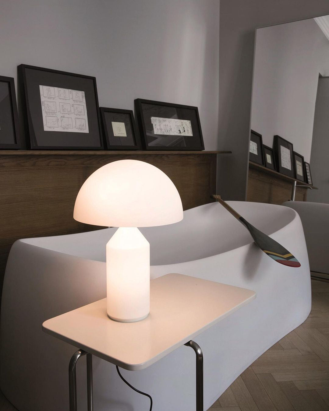 Atollo Modern Metal Table Lamp - Minimalist Design for Living Room, Bedroom & Office - Dimmable LED Desk Light for Home Decor & Workspace Lighting