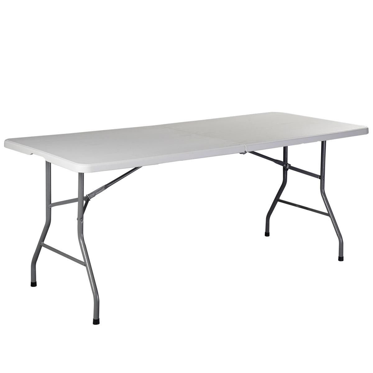 Portable 6-Foot Folding Plastic Table for Camping, Picnics, Parties & Indoor/Outdoor Use - Lightweight & Durable for Dining, Events & More