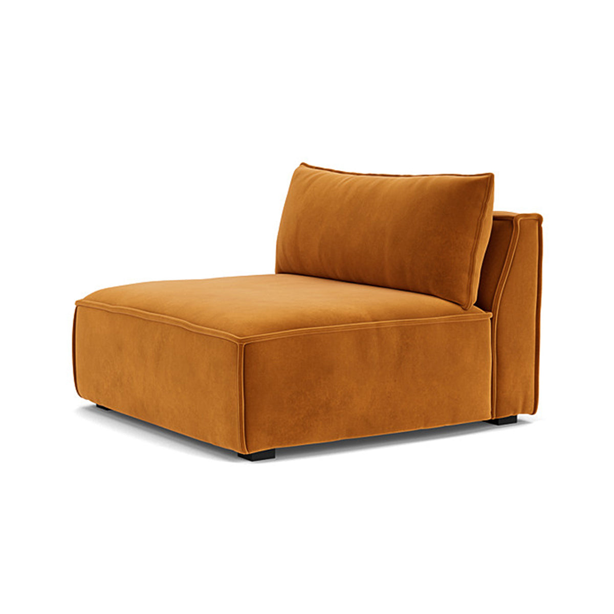 Daphne Velvet 1 Seater Modular Sofa (Armless) - Modern Living Room Furniture for Small Spaces & Apartments