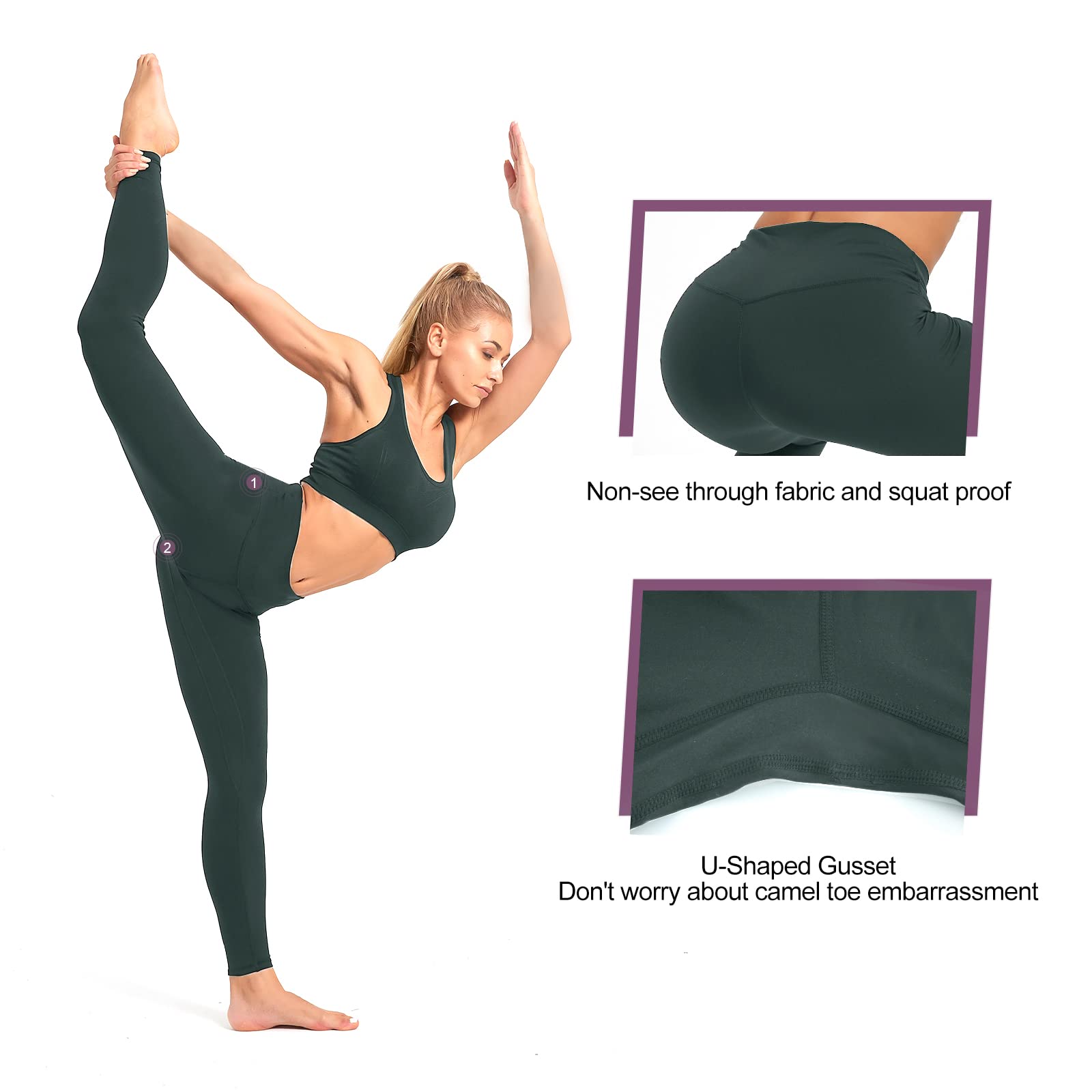 High Waisted Yoga Leggings for Women with Pockets - Tummy Control & Butt Lift Workout Leggings - Running, Gym & Lounge Pants for Active Women