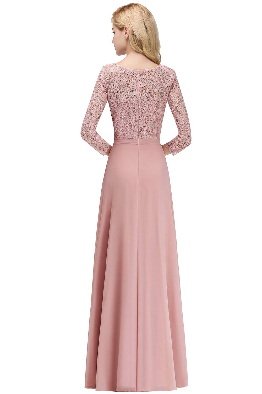 Elegant MisShow Women's 3/4 Sleeve Lace Formal Evening Gowns - Perfect for Prom, Bridesmaid Dresses & Special Occasions | Long Flowy Gown for Weddings, Galas & Black Tie Events