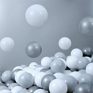 GOGOSO 170-Pack Crush Proof Non-Toxic Plastic Ball Pit Balls for Kids - 2.2 Inch Safe Play Balls in Gray, Light Gray & White | Perfect for Indoor Playrooms, Birthday Parties & Sensory Play Activities