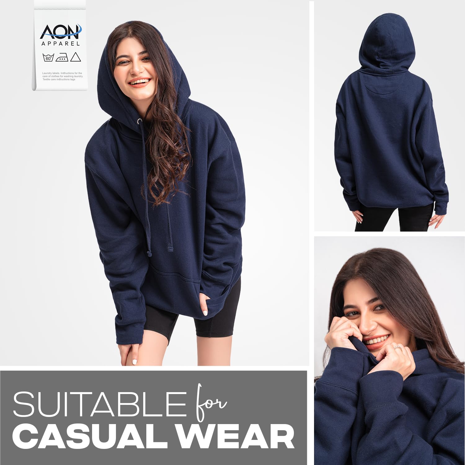Aon's Premium Natural Cotton Blend Women's Hoodie - Breathable, Comfortable & Stylish Modern Fit for Casual Wear, Gym, and Outdoor Activities
