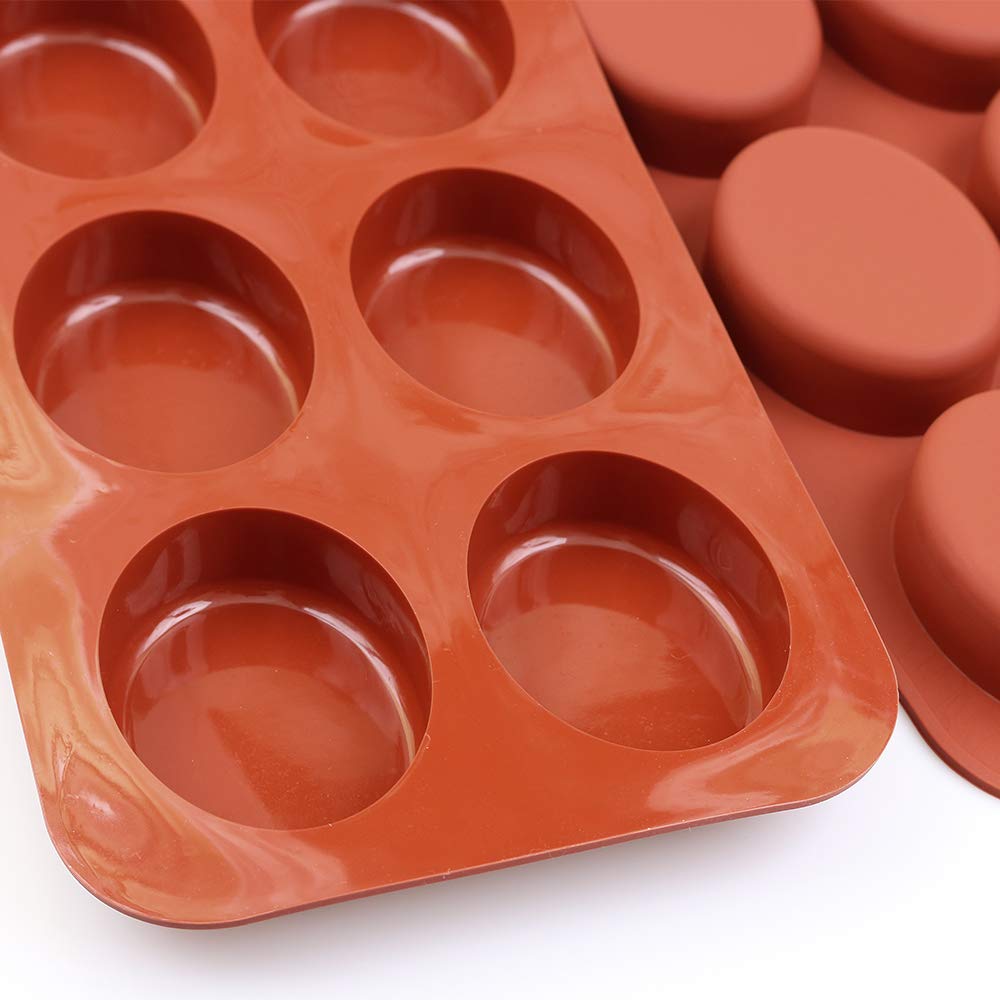 homEdge 6-Cavity Oval Silicone Mold Set - 3 Pack Reusable Baking Molds for Handmade Soap, Chocolate, Candles, Jelly & Resin Crafts - Perfect for DIY, Home Baking & Party Dessert Decorations