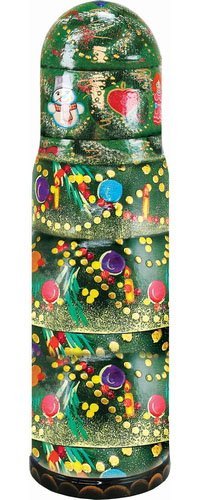 Russian Christmas Tree Bottle Holder - Festive Holiday Wine & Champagne Stand for Xmas Party Decorations & Gift Giving