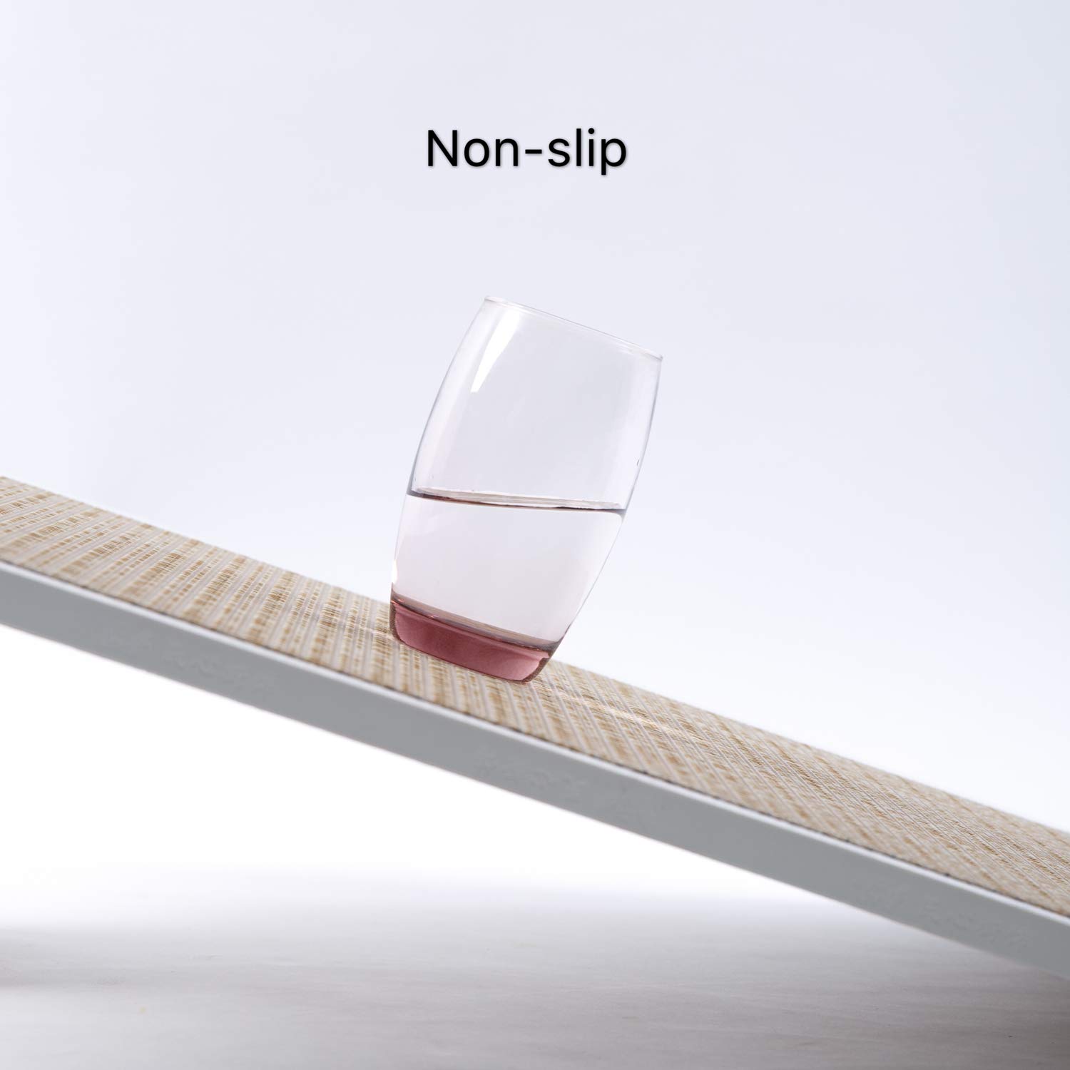 Myir JUN Set of 8 Non-Slip Heatproof Woven Placemats - Washable PVC Table Mats for Dining Room, Kitchen, and Office (Beige) | Perfect for Everyday Meals, Dinner Parties, and Home Decor