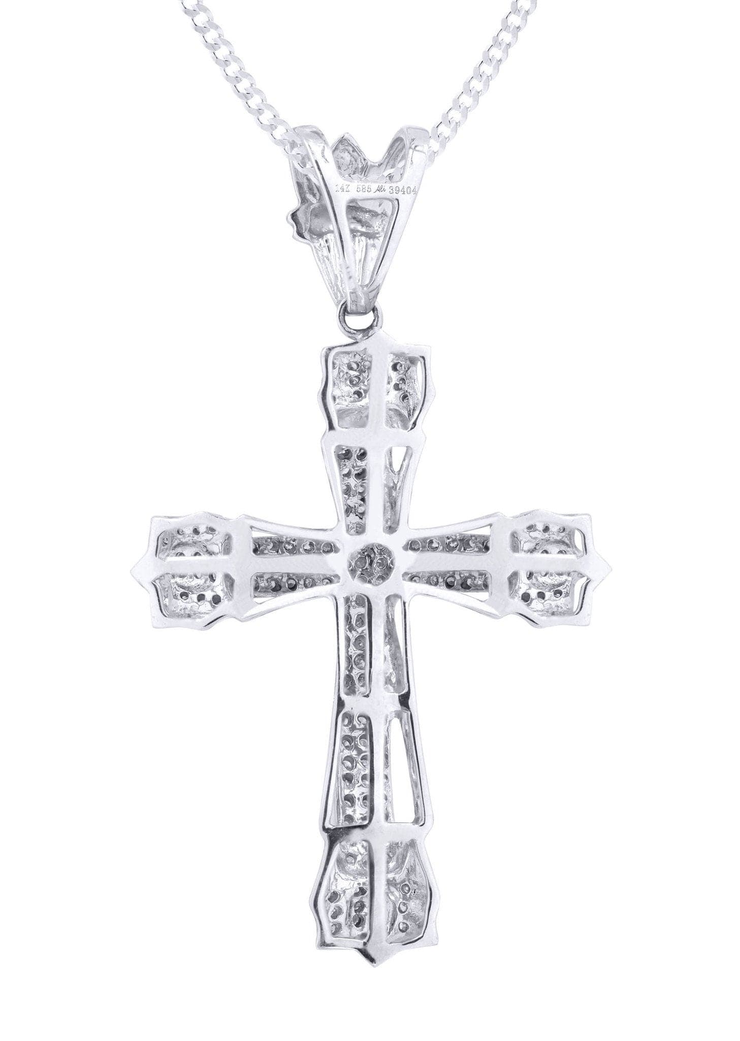 14K White Gold Diamond Cross Pendant Necklace - 0.72 Carat Dainty Religious Jewelry for Women - Perfect for Baptism, Confirmation & Everyday Elegance