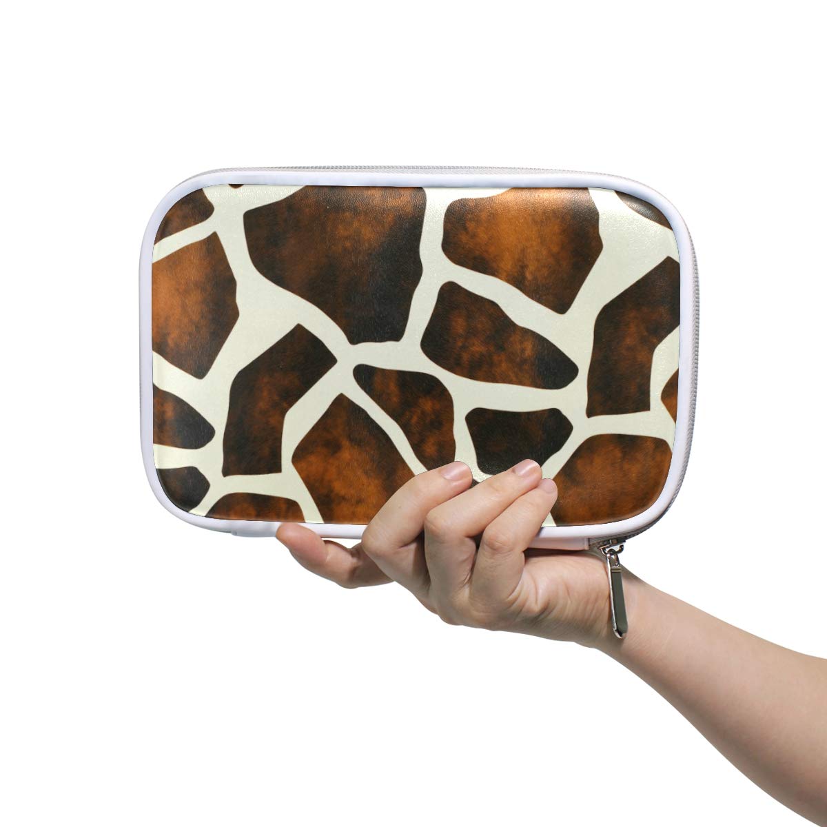Vintage Giraffe Print Pencil Case & Makeup Brush Organizer - Travel Cosmetic Pouch for Women & Men, Passport Holder - Perfect for School, Office & Travel Accessories Storage