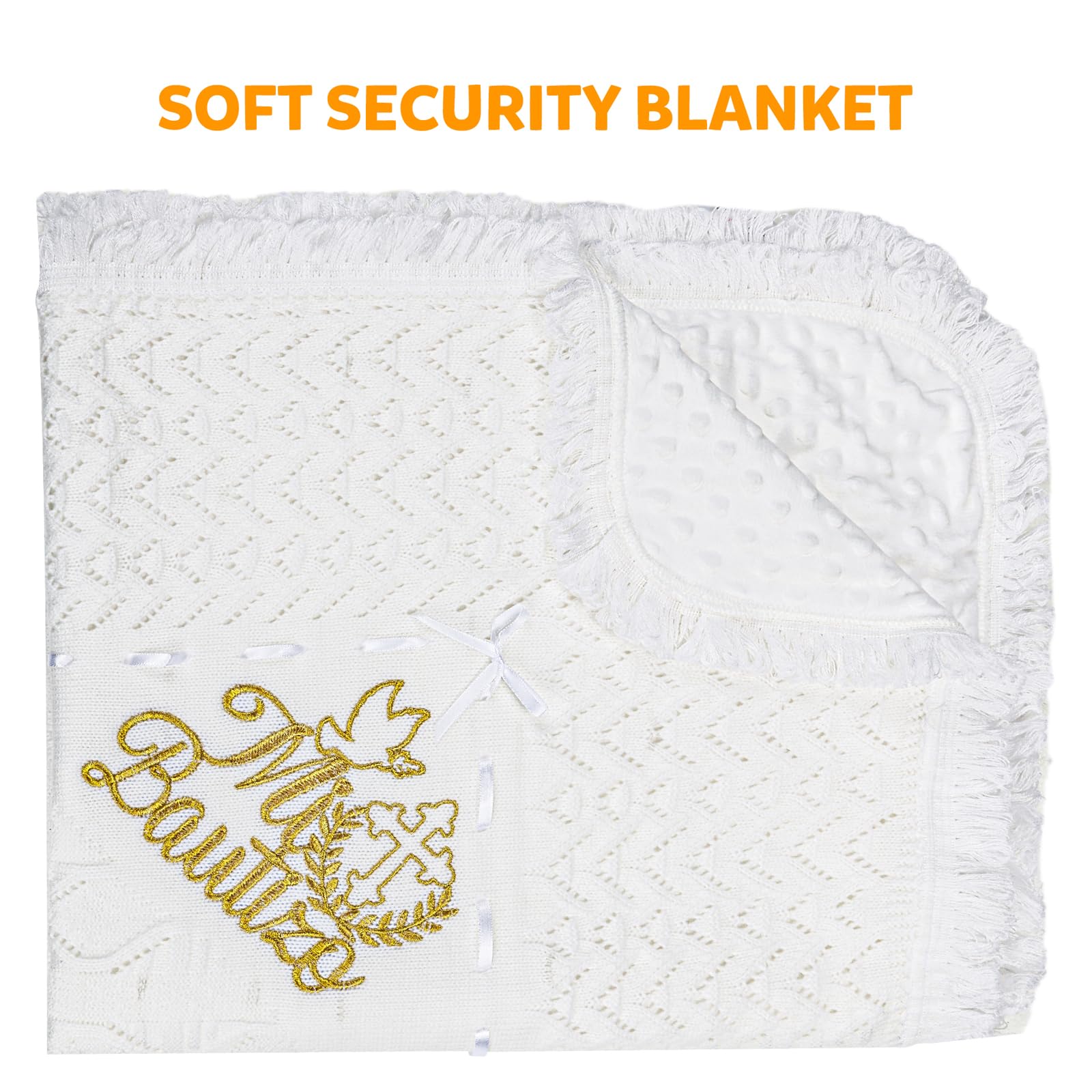 Soft White Crochet Baby Blanket for Baptism & Christening - Perfect Gift for Boys & Girls, Easter Dedication, Church Ceremonies (Mi Bautizo Shawl) - Ideal for Newborn Photos, Church Events & Special Occasions