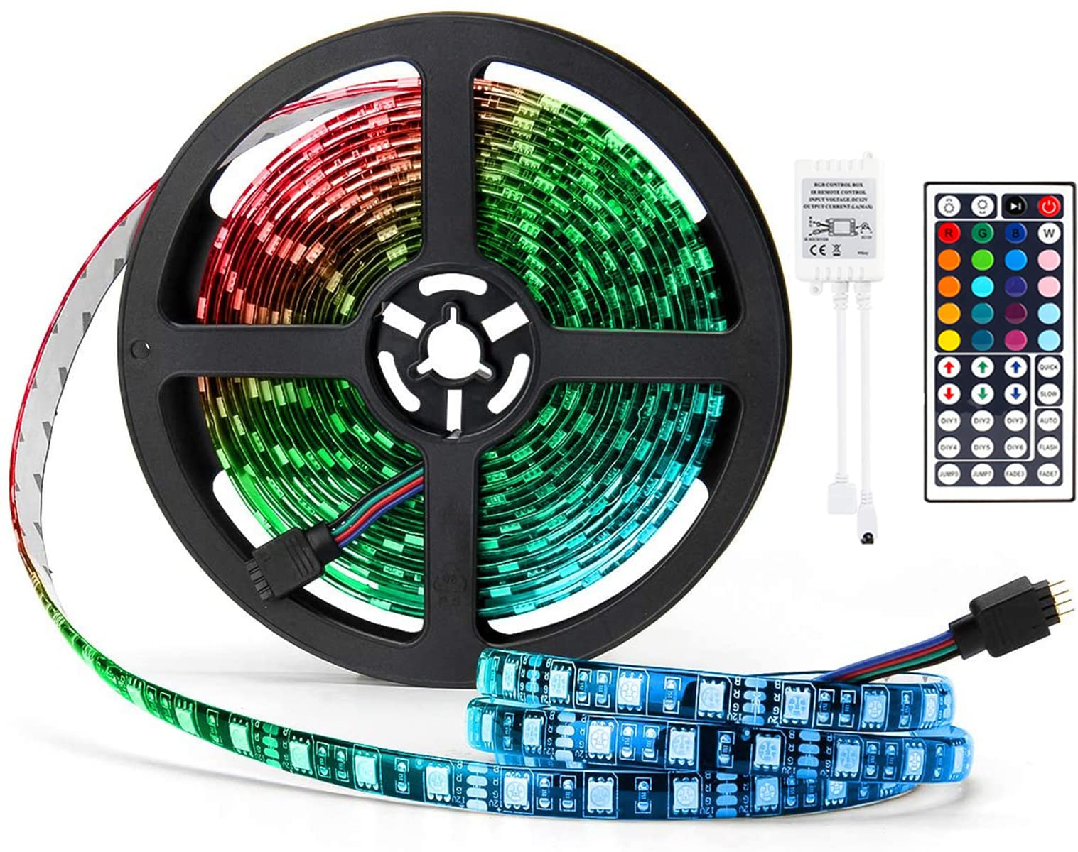 SUPERNIGHT 16.4ft RGB LED Strip Lights with 44-Key Remote - Color Changing Lights for Bedroom, Gaming Room & Home Decor