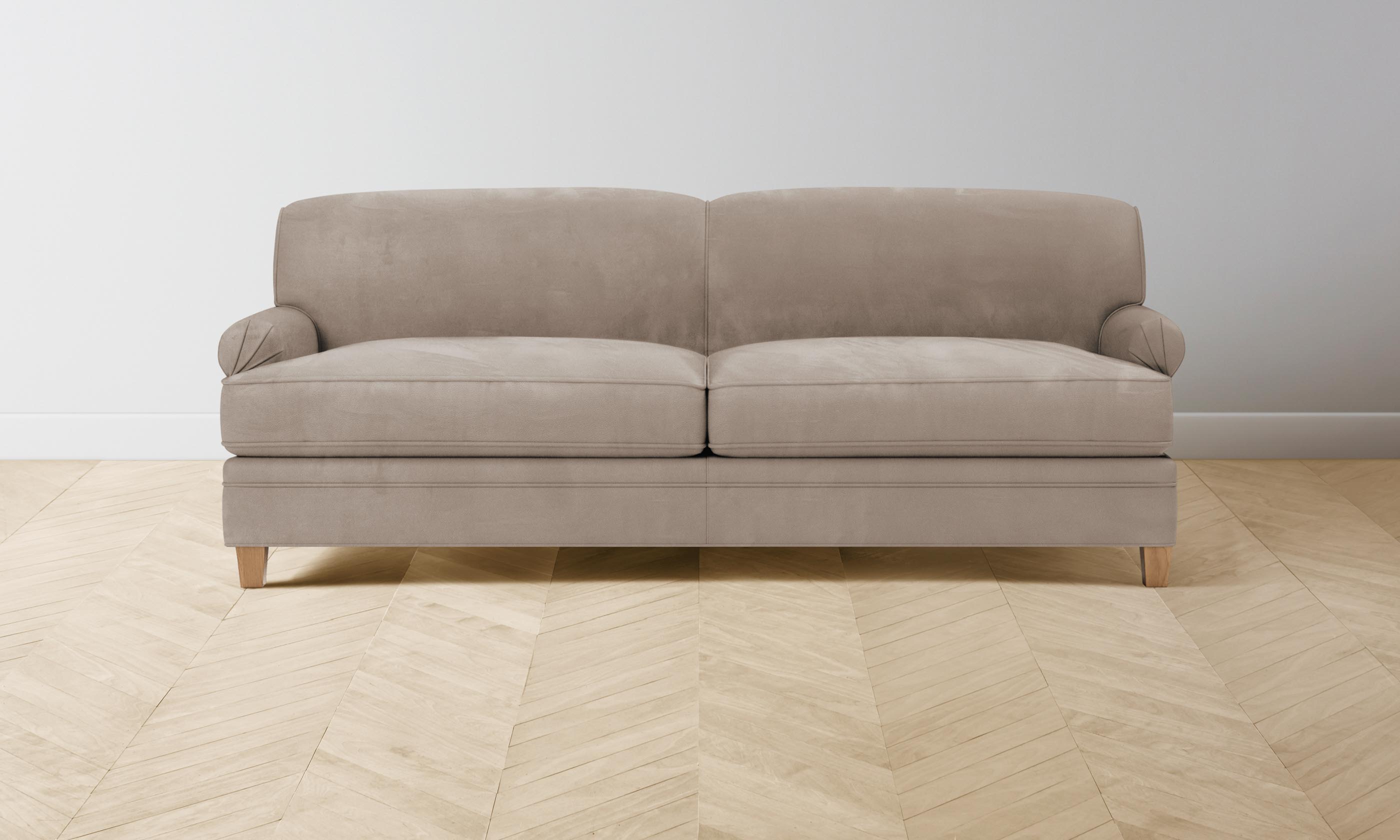 Carmine Sofa - Premium Nubuck Leather Upholstery in Fawn | Modern Living Room Furniture for Cozy Home Decor