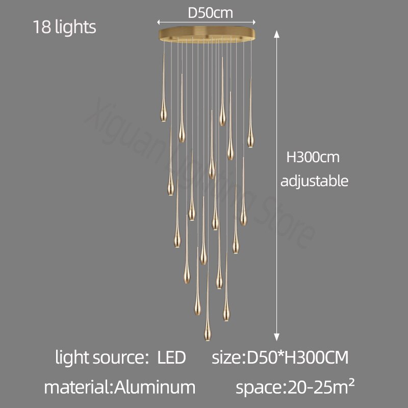 Elegant Staircase Chandelier - Modern Circular Cone Design Crystal Pendant Light for Hallway, Foyer & Stairwell - Perfect for Home Decor & Luxury Ambience Lighting