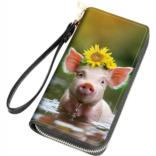 Cute Pig and Sunflower