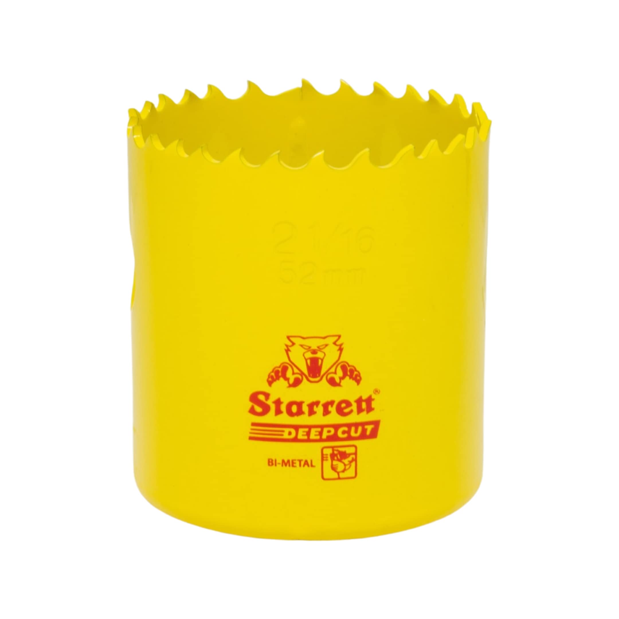 Starrett DCH0216 Deep Cut Bi-Metal Hole Saw with Cobalt HSS Teeth - 52mm Heavy Duty Hole Cutter for Metal, Wood, Cast Iron, Fiberglass & Plastic - Perfect for Plumbing, Electrical Work and DIY Home Improvement Projects