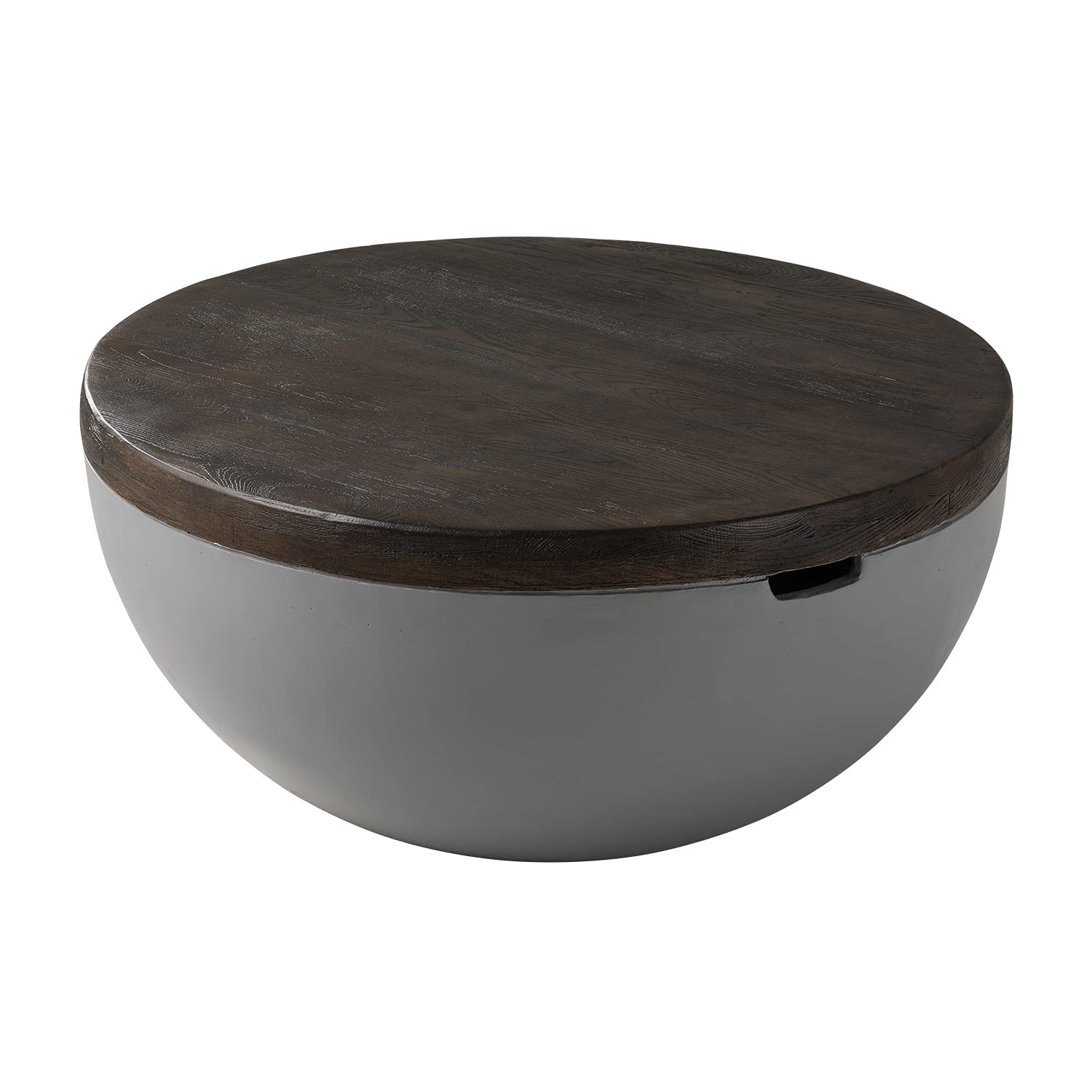 HOMPUS Modern Drum Shaped Side Table - Stylish End Table & Accent Nightstand for Living Room, Bedroom, Balcony or Outdoor Use - Easy No Assembly Home Decor - Perfect for Small Spaces, Coffee Table Alternative & Guest Room Furniture