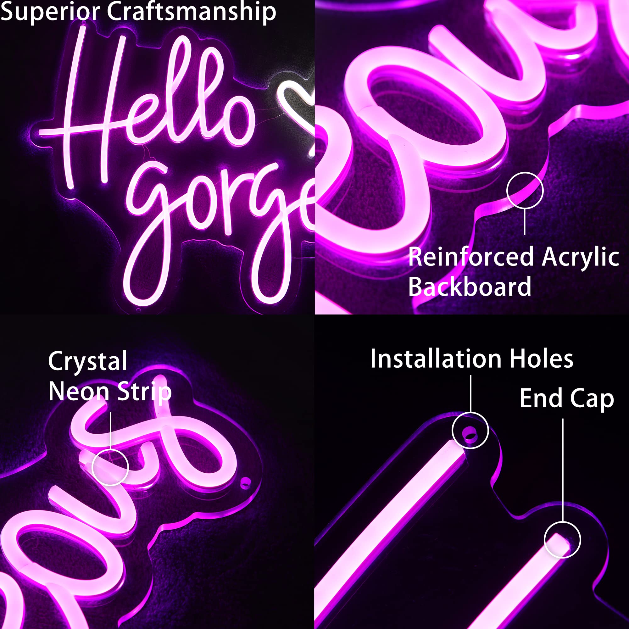 Custom LED Neon Signs for Wedding Decor - Personalized Dimmable Name Sign for Bedroom, Home & Wall Art - Unique Birthday, Christmas, Halloween Party Gifts for Women (2 Line Text, Up to 40