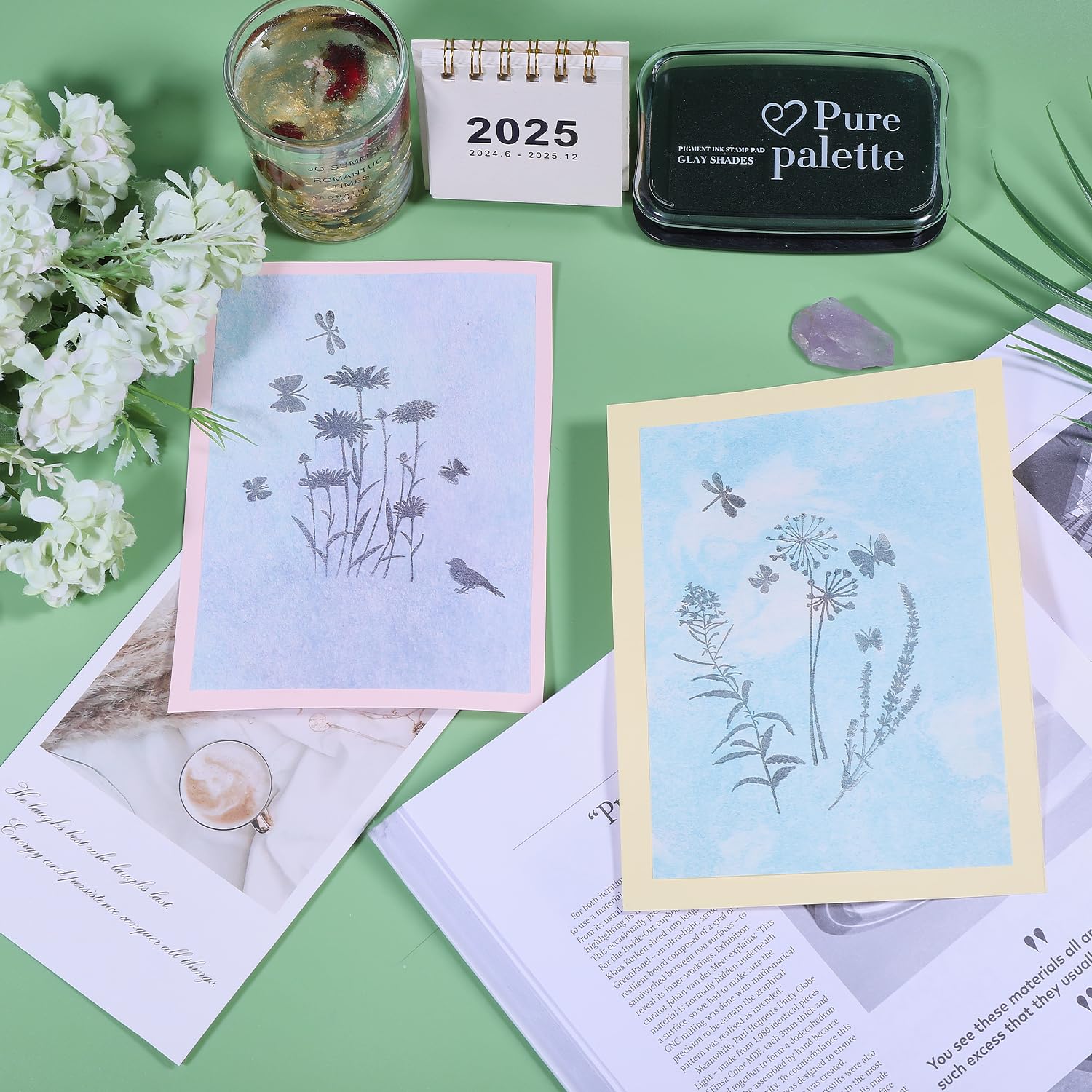GLOBLELAND Transparent Silicone Stamps Set - Floral Plant Silhouette Design with Daisy, Lavender & Wildflowers for Scrapbooking, Journaling, Card Making & DIY Crafts | Perfect for Memory Books, Greeting Cards & Art Projects