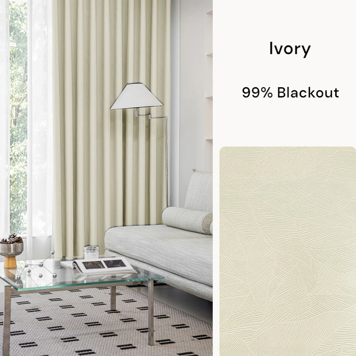 Premium Blackout Curtains with Embossed Leaf Pattern - Custom Size for Bedroom & Living Room - Thermal Insulated, Noise Reducing Window Drapes for Home Decor