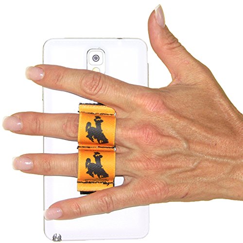 2-Loop XL Phone Grip with Wyoming Cowboy Design on Gold Background - Perfect for Smartphones, Tablets, and Daily Use While Driving, Working, or Shopping