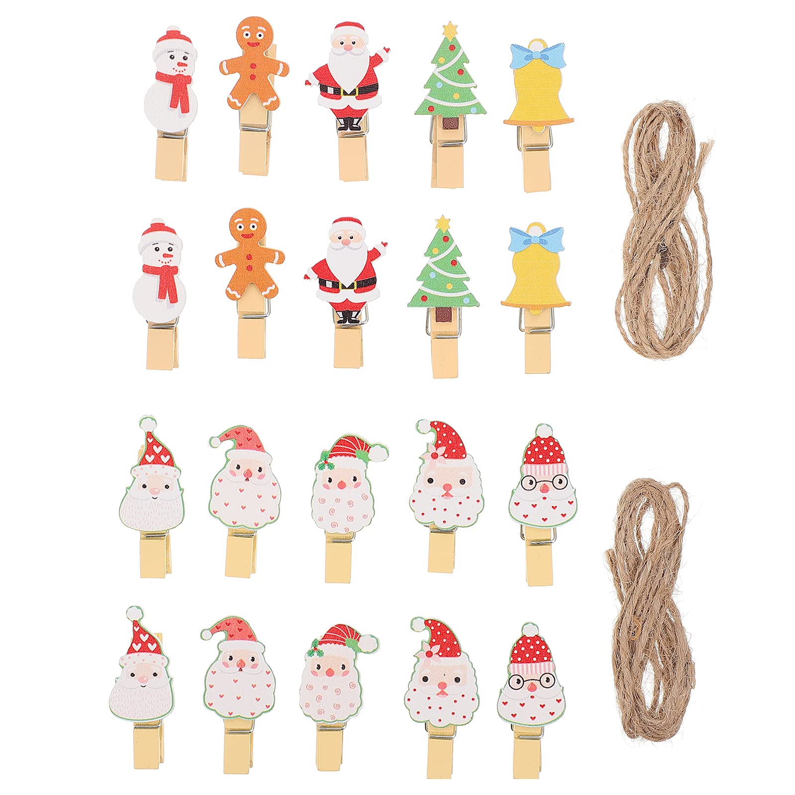 40PCS Creative Christmas Photo Clips - Holiday Decorations, Office Gift Bag Clips, Xmas Tree Ornaments for Home, Party & Festive Decor