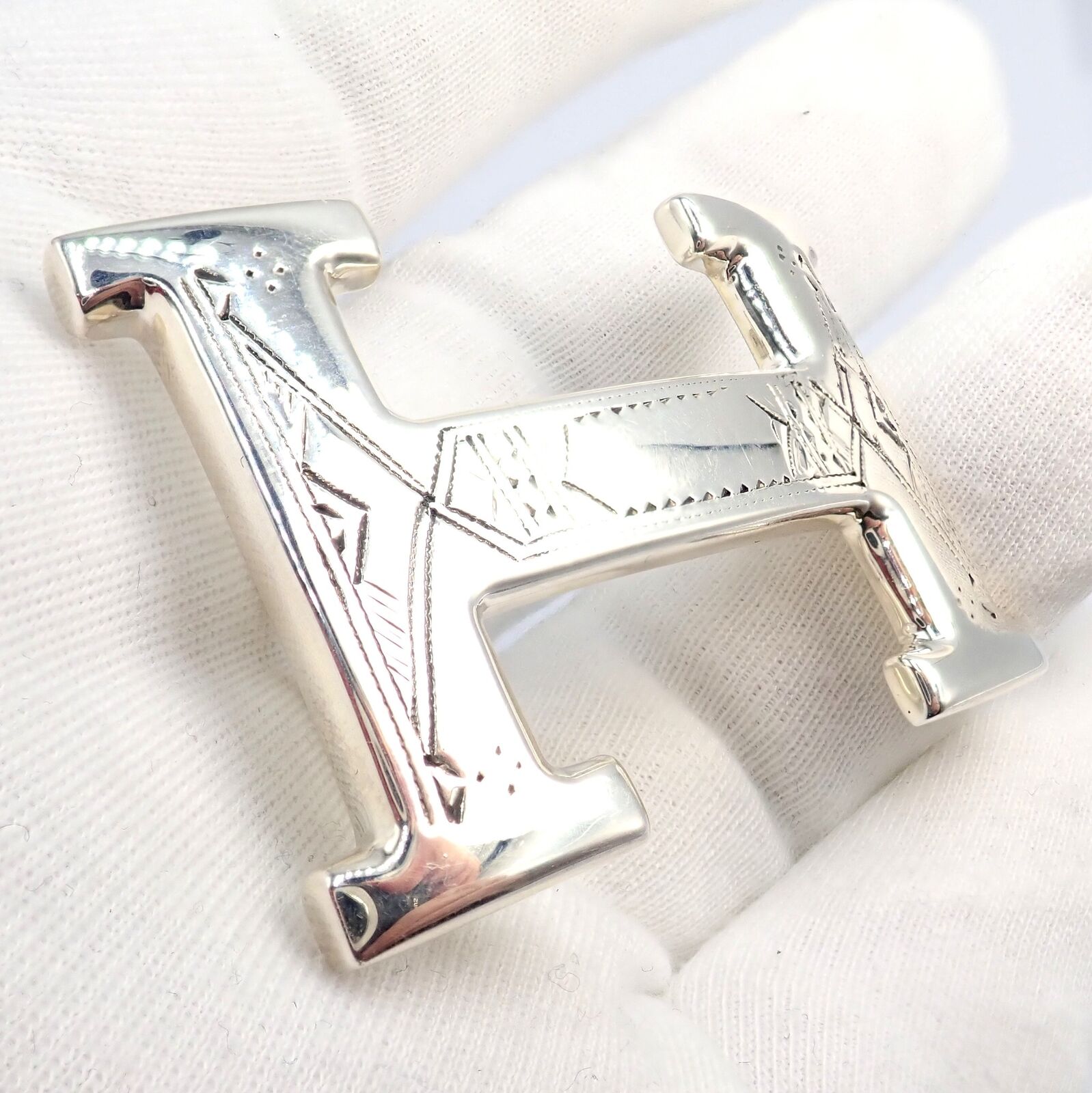 Authentic Hermes Silver Signature Classic Large H Belt Buckle 32mm - Luxury Designer Accessory for Men & Women | Perfect for Formal Events, Office Wear & Fashion Statements
