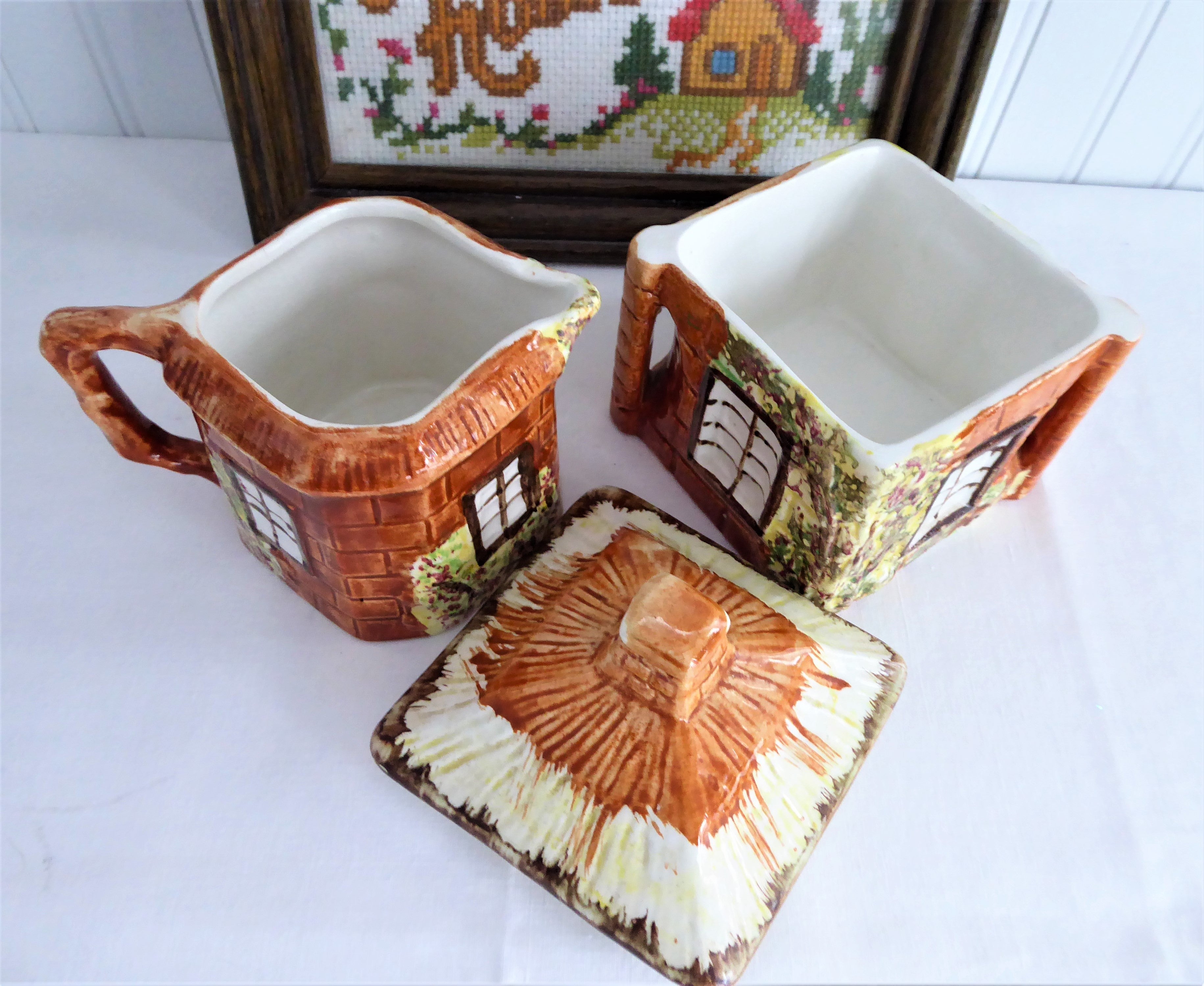 Vintage Cottage Ware Cream and Sugar Set - Kensington Style 1940s-1950s Antique Kitchenware for Tea & Coffee Service | Perfect for Vintage Tea Parties, English Afternoon Tea, and Collectible Display