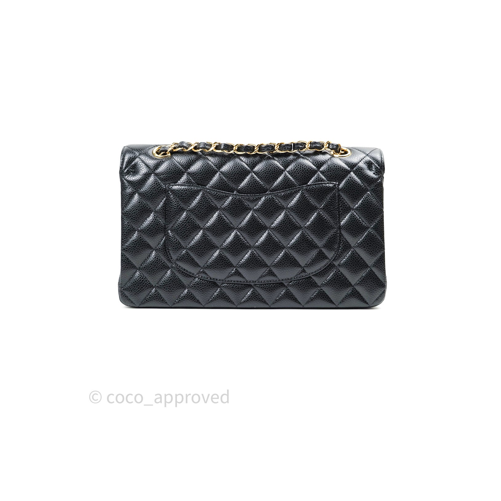Chanel Classic Double Flap M/L Black Caviar Gold Hardware Bag - Luxury Designer Handbag for Women | Perfect for Work, Evening Events & Special Occasions