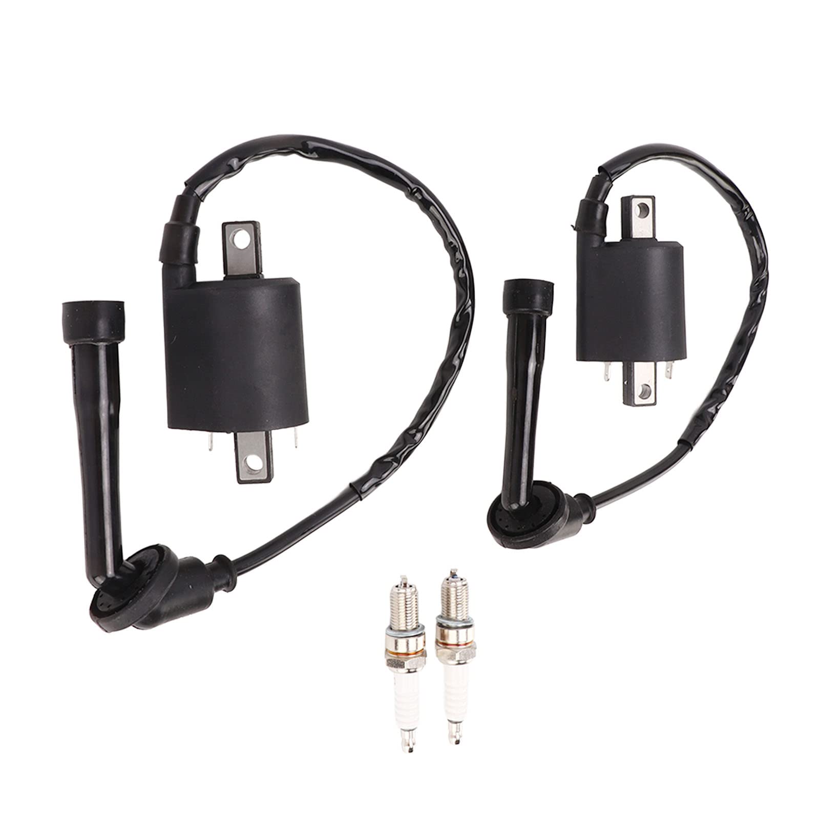 OEM Standard High Spark Motorcycle Ignition Coil Set - 2 Kits for Motorbike Replacement (Fits 4VR 82320 00 00) - Improves Engine Performance for Harley, Honda, Yamaha & More