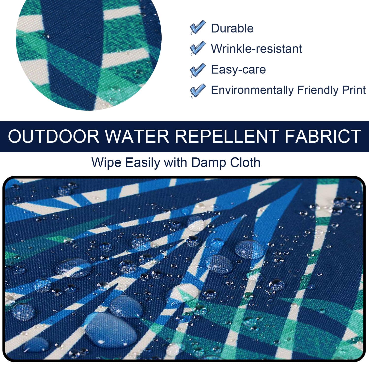 NettyPro 22x20x4 Inch Waterproof UV-Resistant Outdoor Patio Cushion Covers with Zipper & Tie - Replacement Slipcovers for Chair Seats - Perfect for Deck, Garden & Poolside Furniture Protection