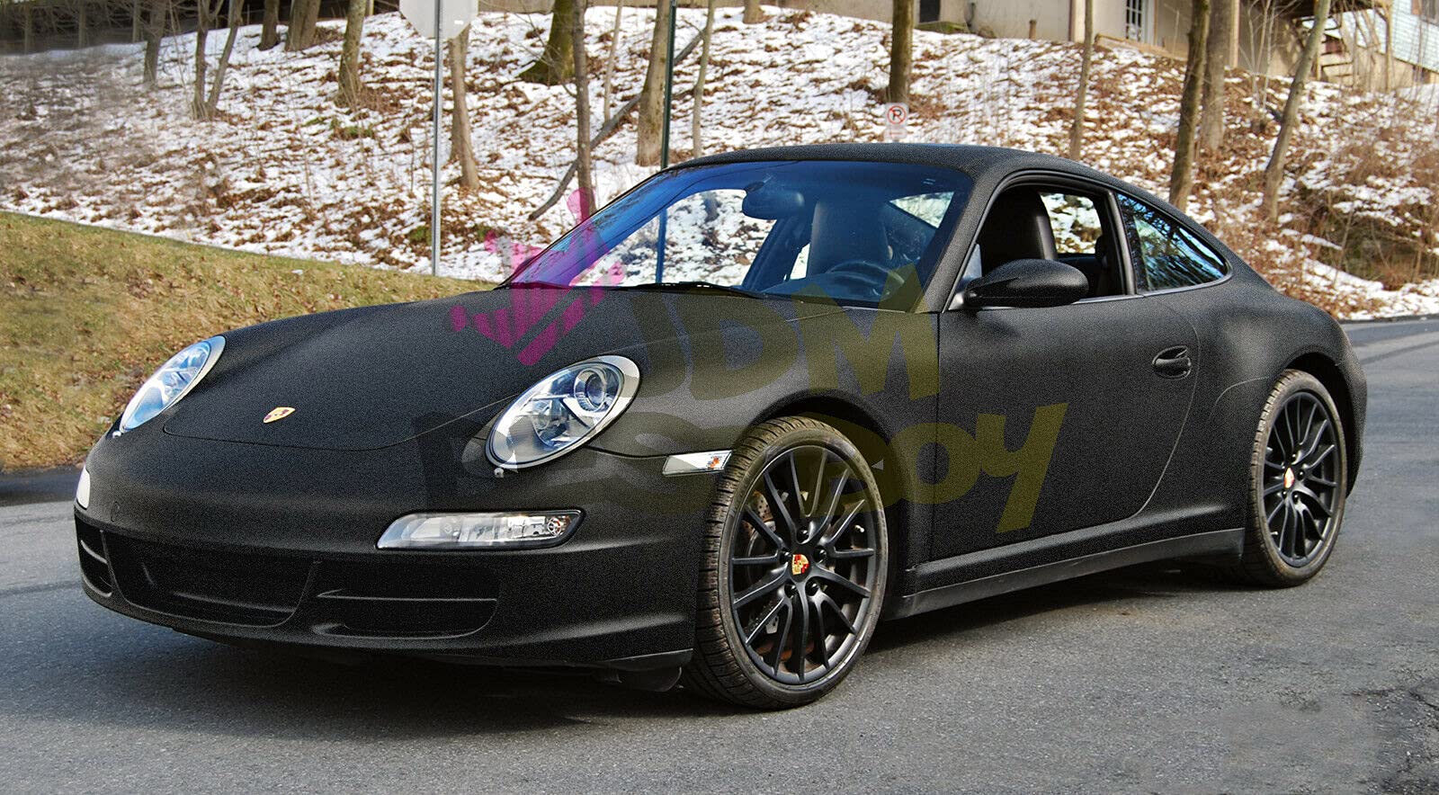 Matte Black Vinyl Wrap Sticker - 60