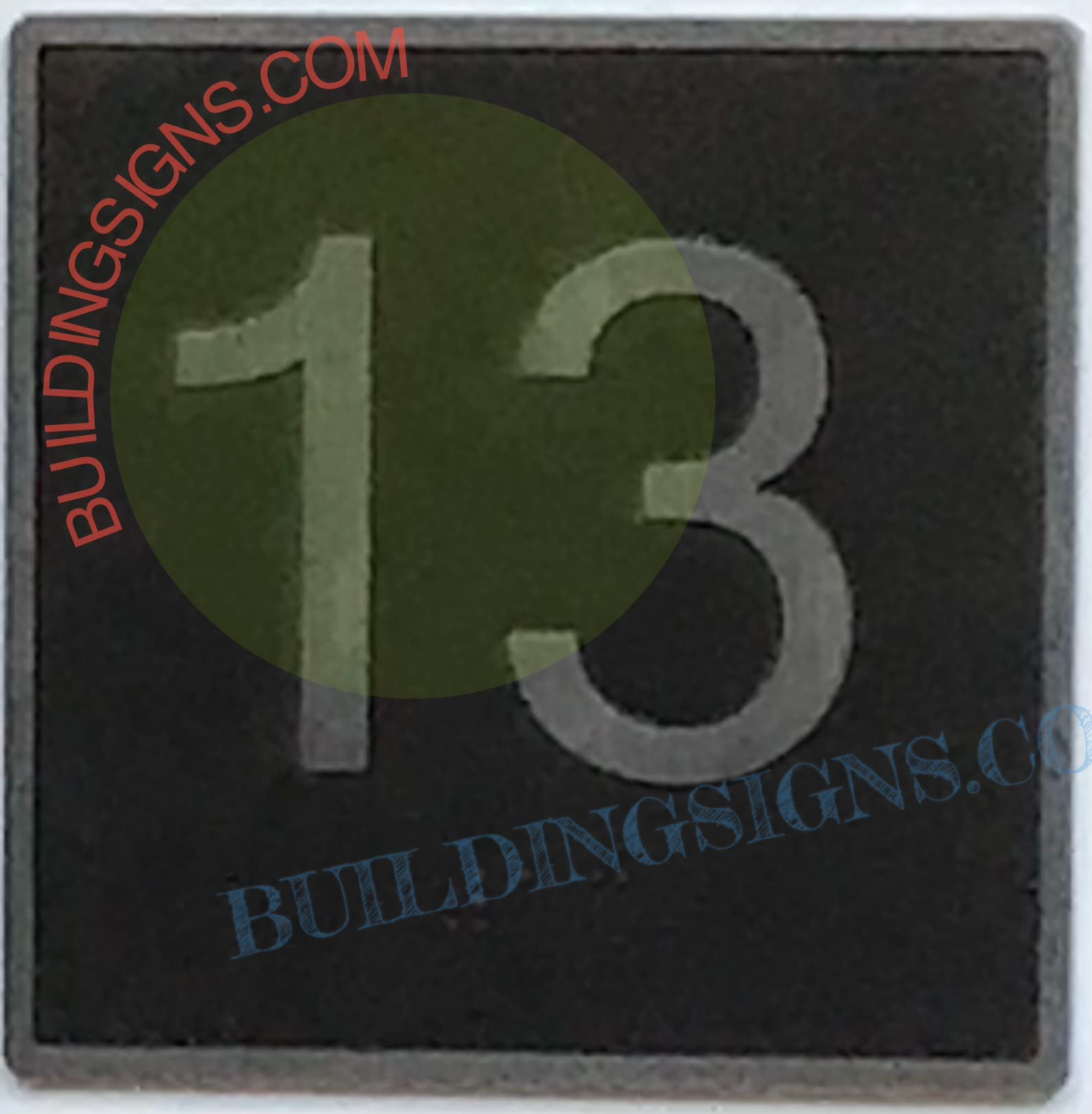 Vintage Cast Iron Elevator Floor Number 13 Sign - 4x4 Inch Black Background Jamb Plate - The Iron Line Collection - Perfect for Haunted Houses, Themed Hotels & Horror Decor