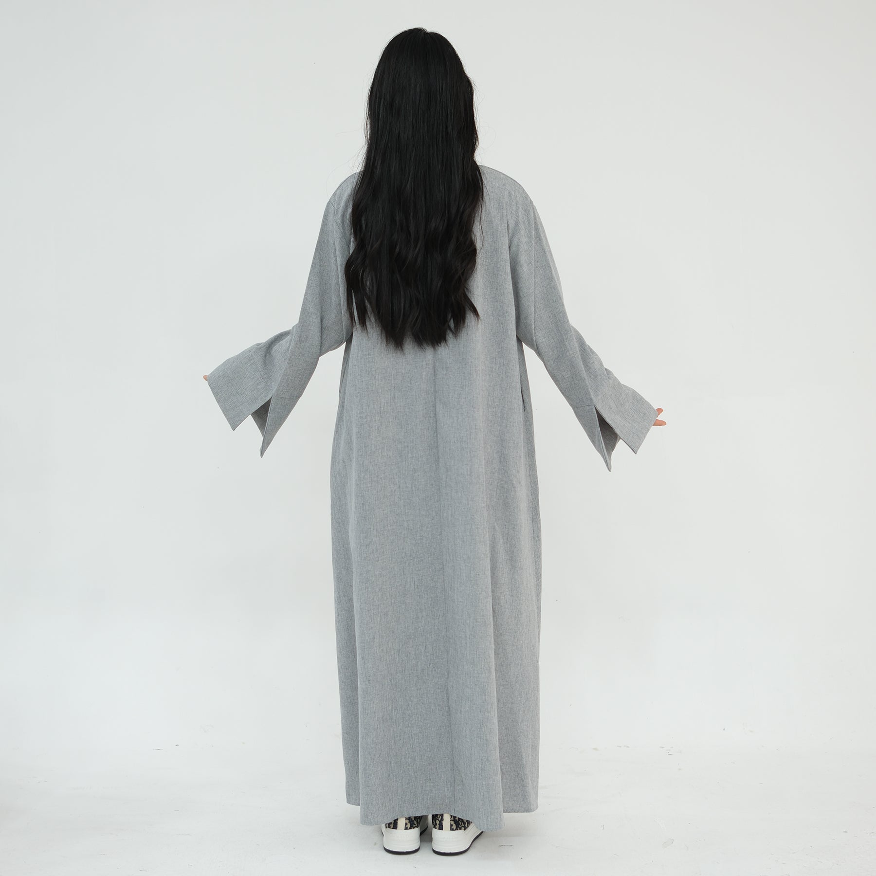 Stylish Heather Gray Everyday Abaya - Modest Islamic Dress for Women - Perfect for Prayer, Work & Casual Wear