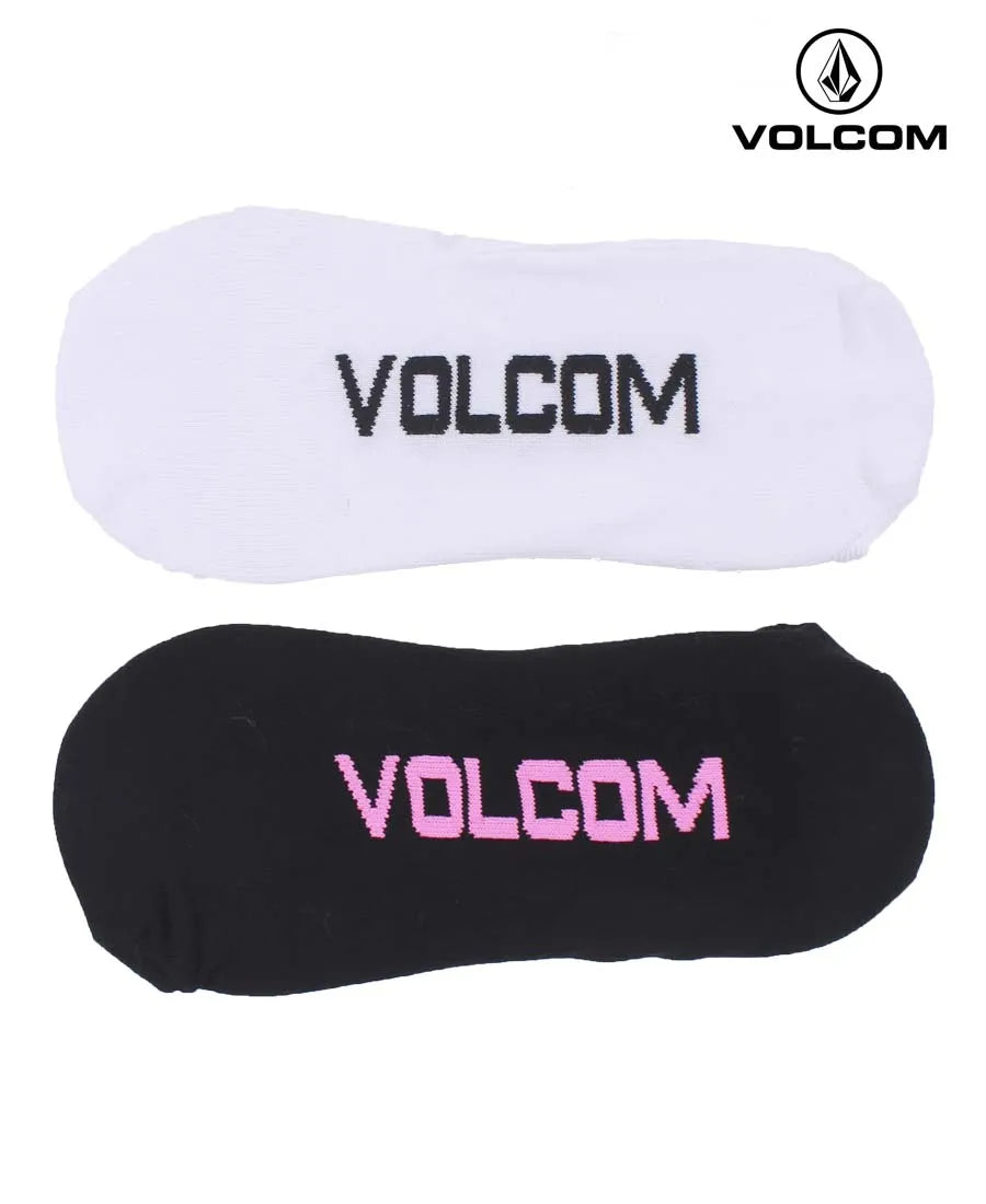 Volcom G So No Show Socks - Solid Black & White Pack of 2 - Low-Cut Athletic Socks for Running, Gym & Casual Wear